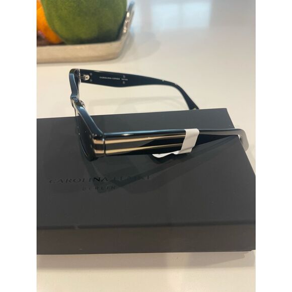 5.$359 Carolina Lemke Berlin Eyewear Baxa Black + Free Luxury Premium Case  NEW